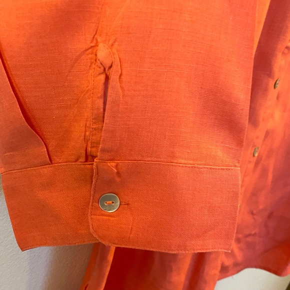 Autograph Women’s Linen Button Down 3/4 Sleeve Top - Picture 4 of 7